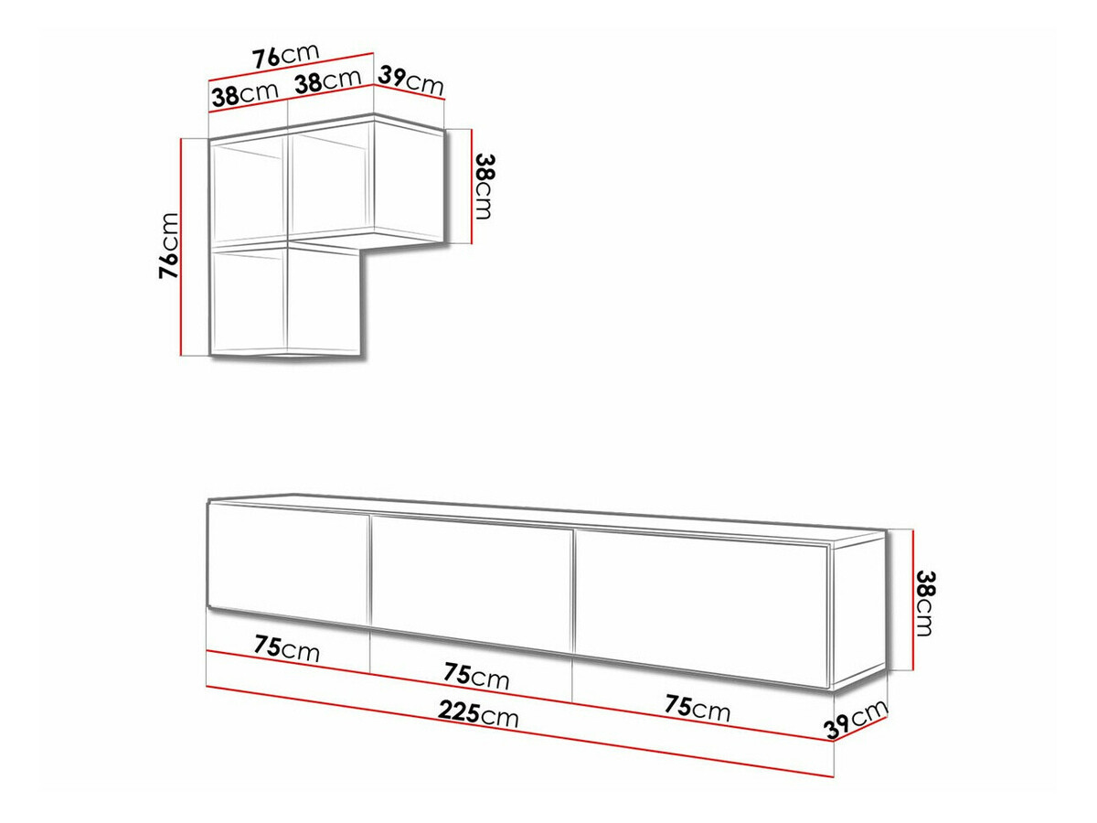 Komplet za dnevno sobo Corbele 111 (Bela)