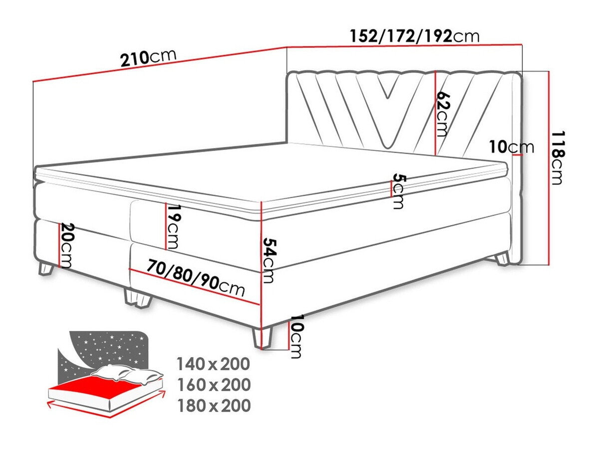 Boxspring postelja ComfiDream Solra (Fresh 11)