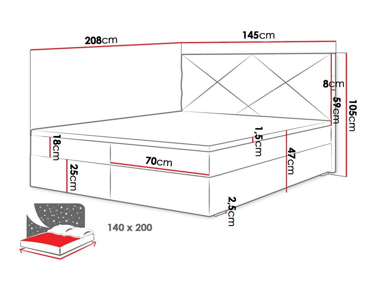 Boxspring postelja Memphis 117 (Rico 20)