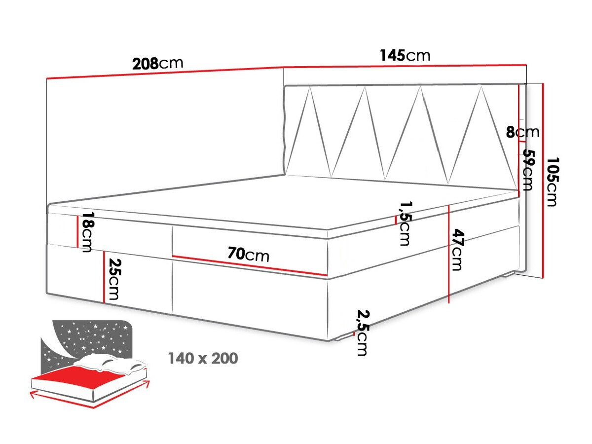 Boxspring postelja Memphis 116 (Rico 20)