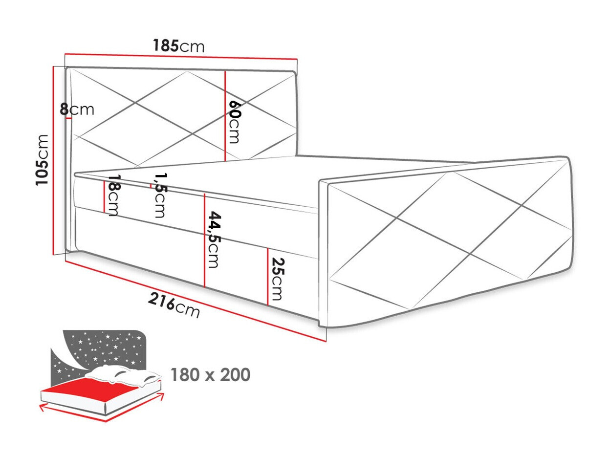 Boxspring postelja Memphis 120 (Rico 01)