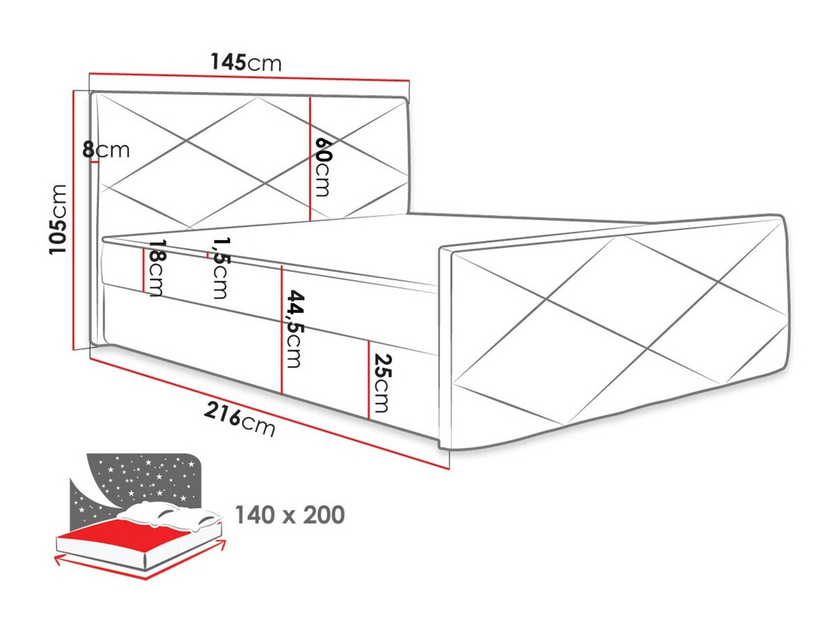 Boxspring postelja Memphis 120 (Rico 18)