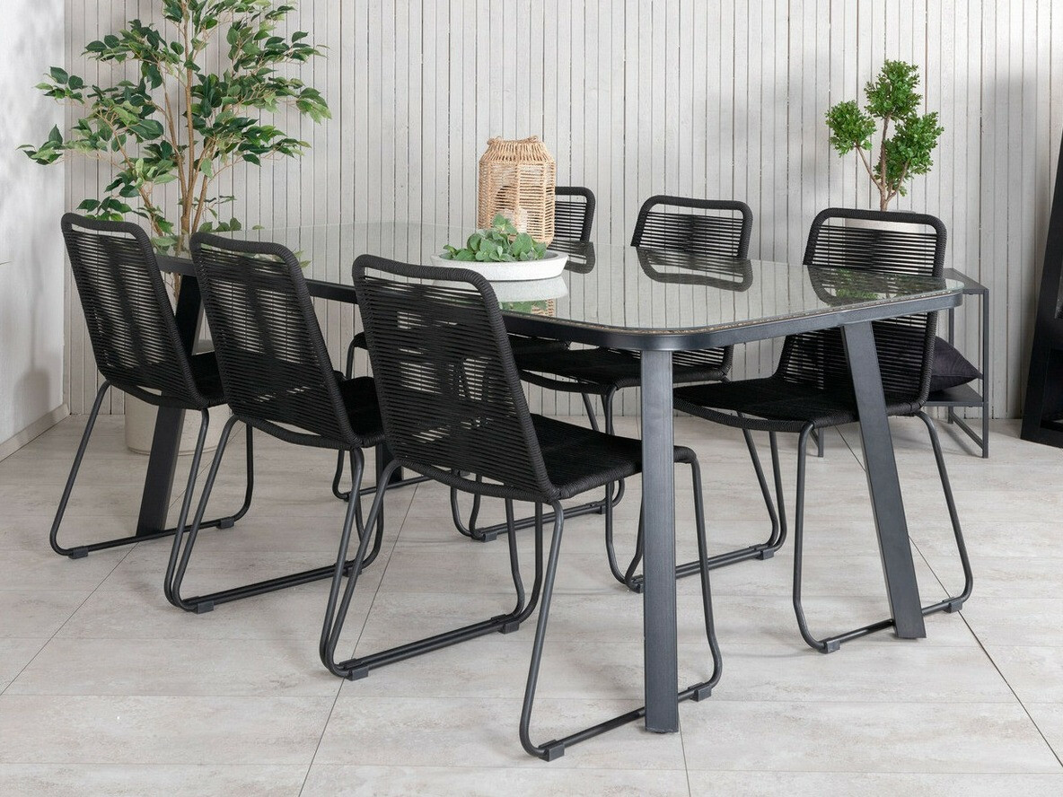 Komplet mize in stolov Dallas 2477 (Črna)