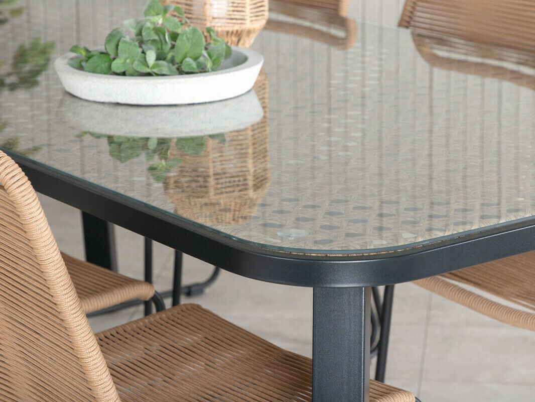 Komplet mize in stolov Dallas 2477 (Svetlo rjava + Črna)