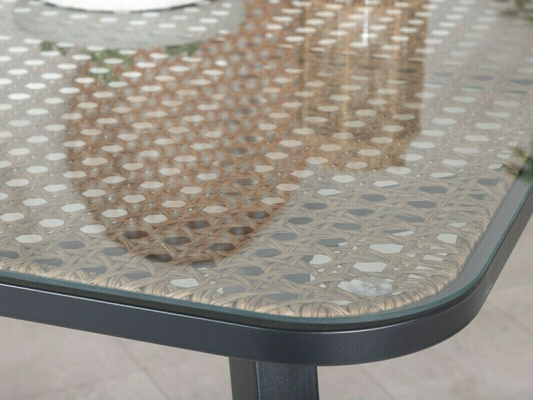 Komplet mize in stolov Dallas 2477 (Svetlo rjava + Črna)