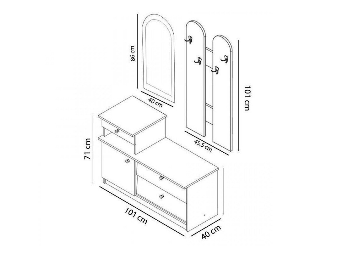Komplet za predsobo Murrieta 117 (Sonoma hrast)