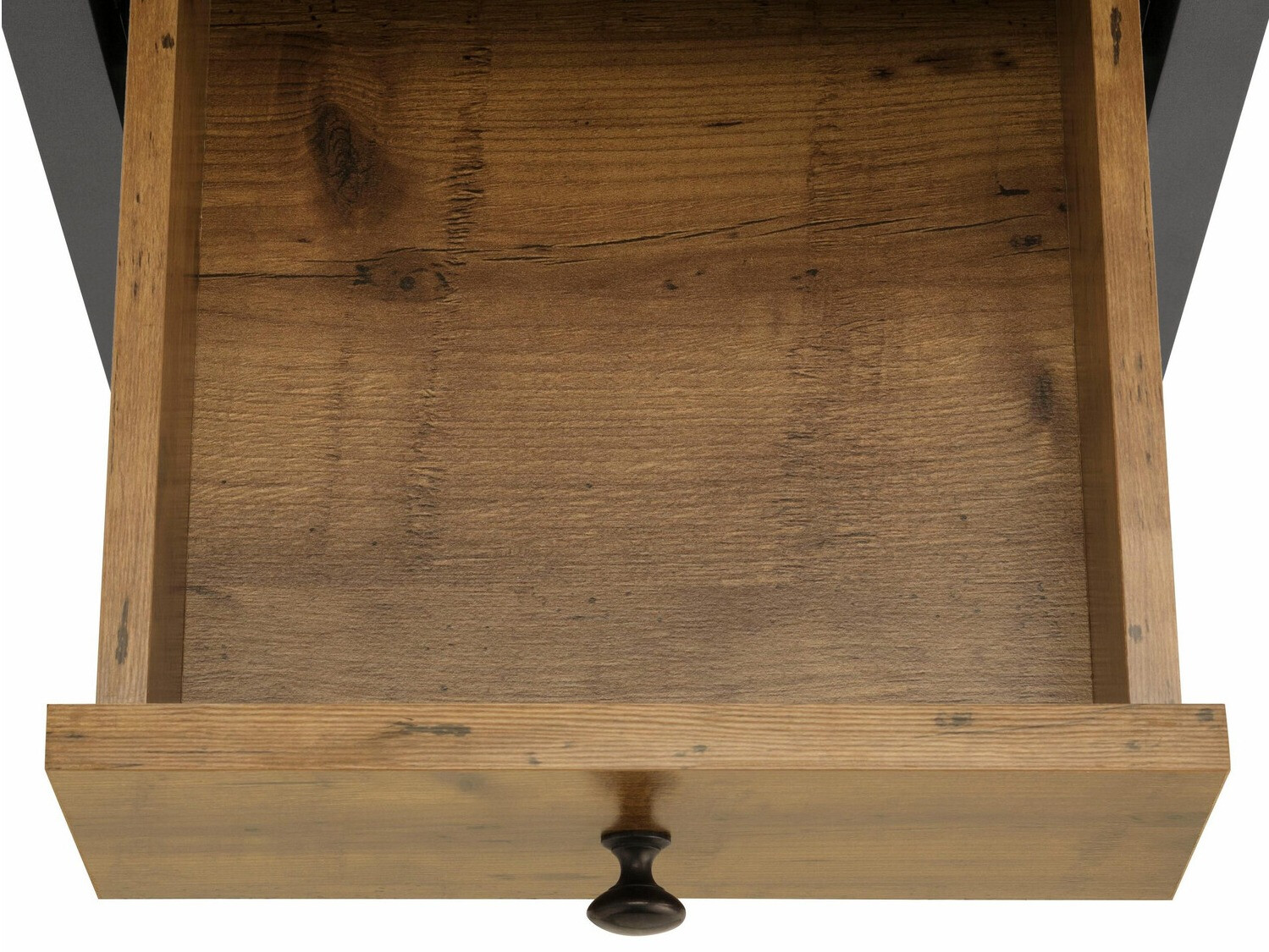 Prostostoječa Kopalniška omarica Larnovo 110 (Temen hrast + Črna)