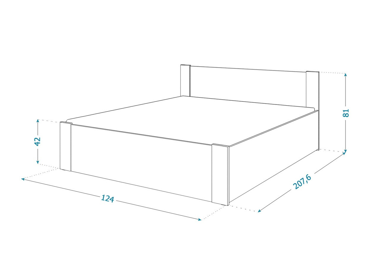 Postelja Aurora 154 (Bela + Bor)