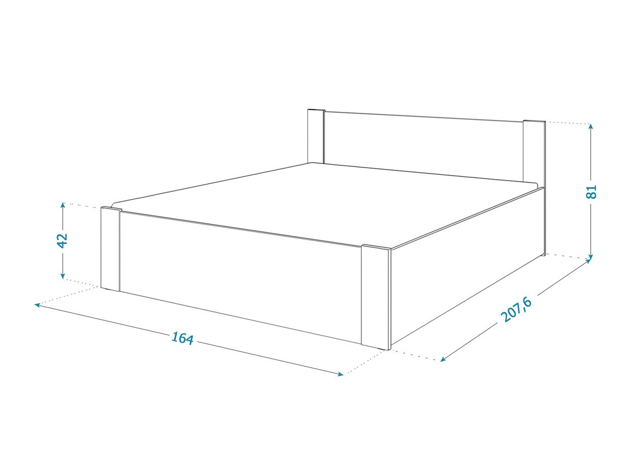 Postelja Aurora 154 (Bela + Bor)