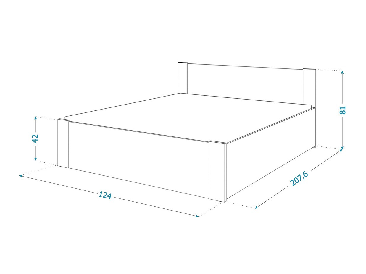 Postelja Aurora 155 (Bela + Bor)
