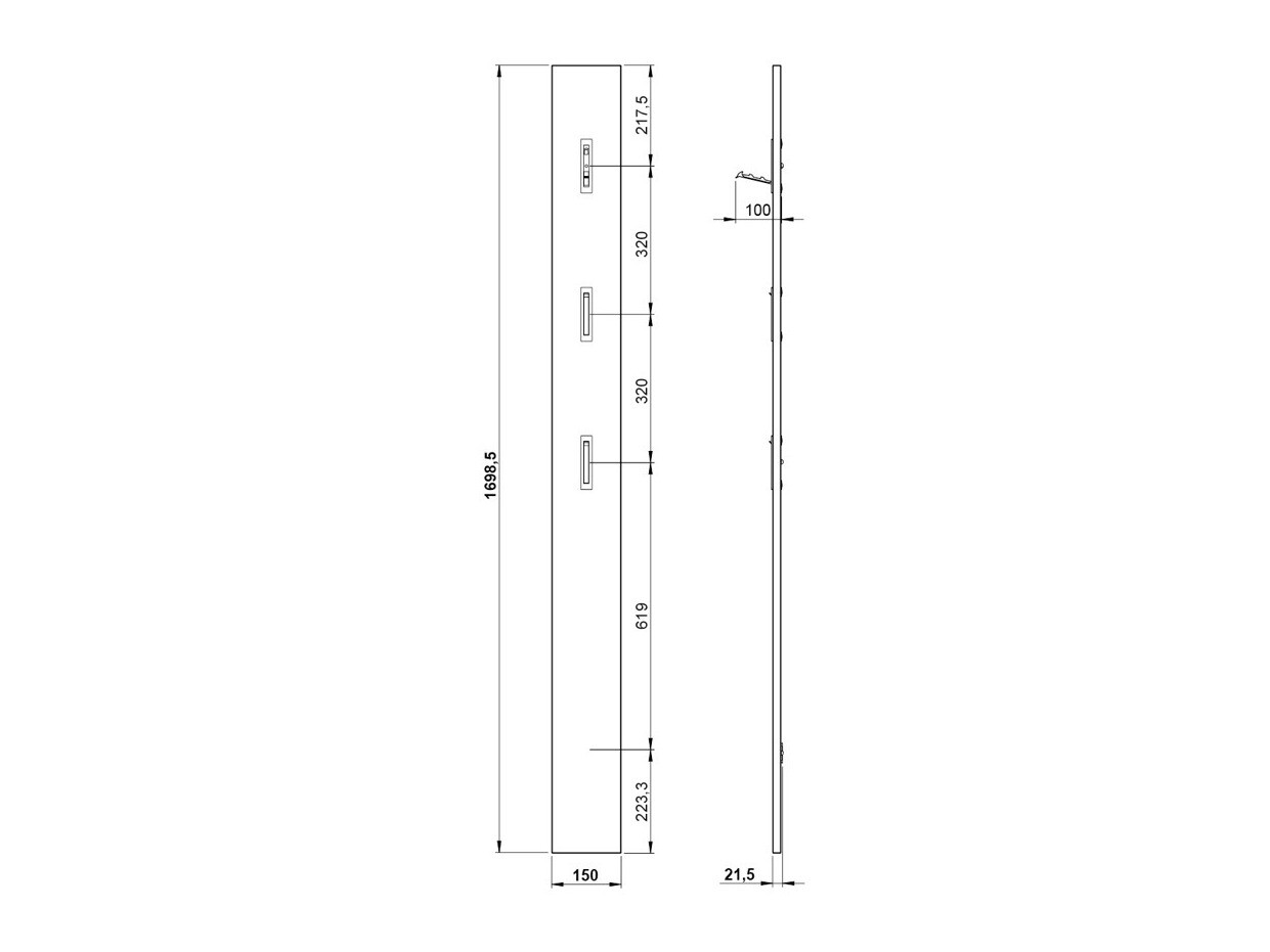 Obešalnik Cirsale 100 (Svetlo siva)