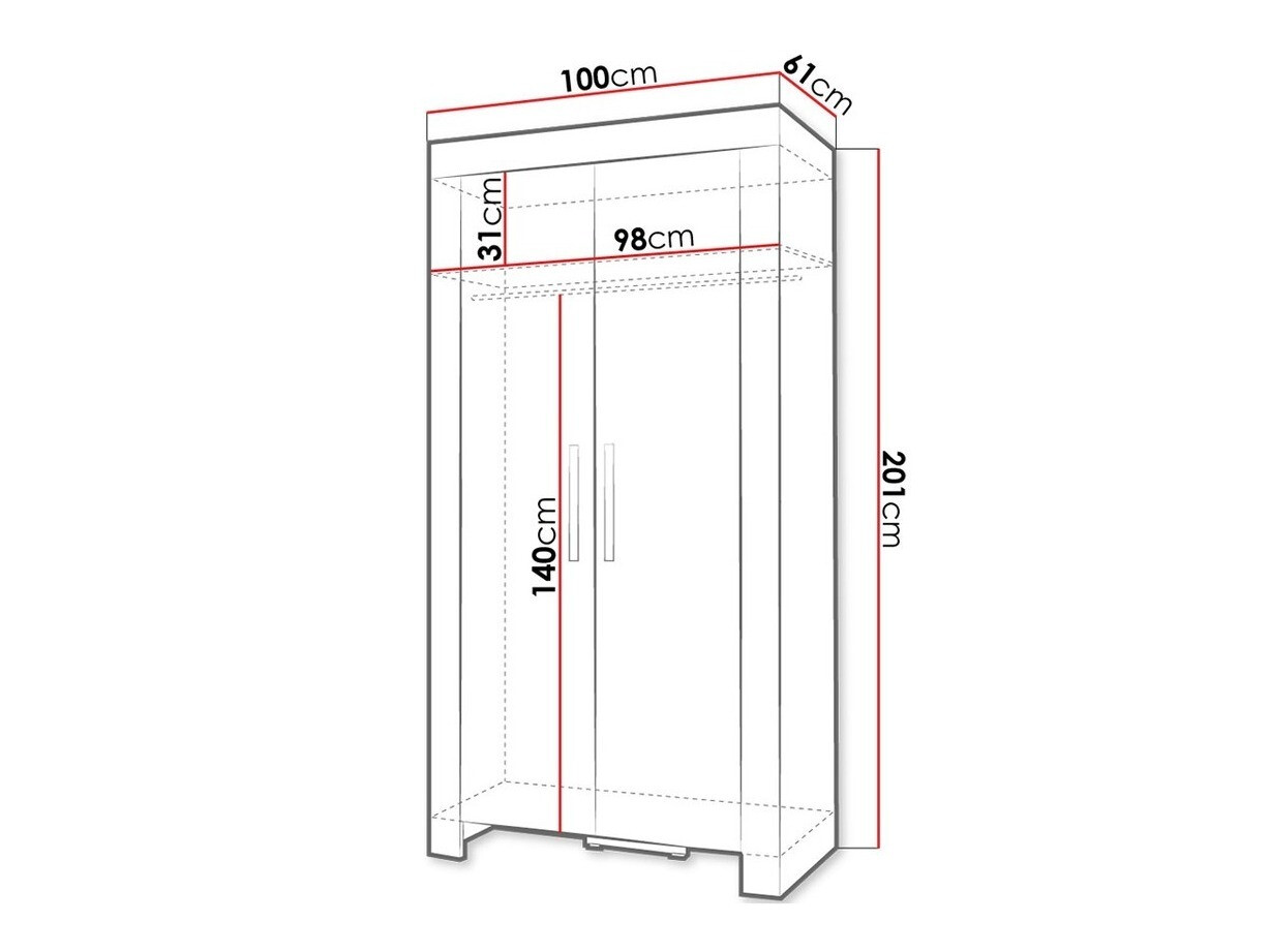 Garderobna omara Melfeli 100 (Sonoma hrast)