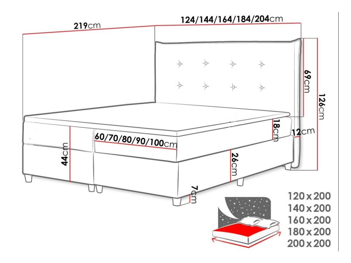 Boxspring postelja Baltimore 151 (Uttario Velvet 2955)