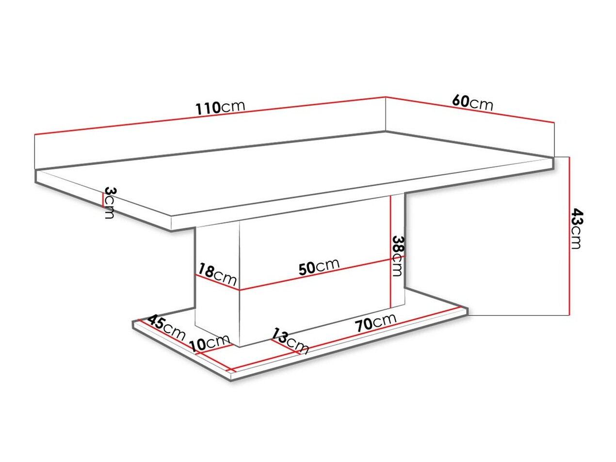 Klubska mizica Tucson 148 (Bela)
