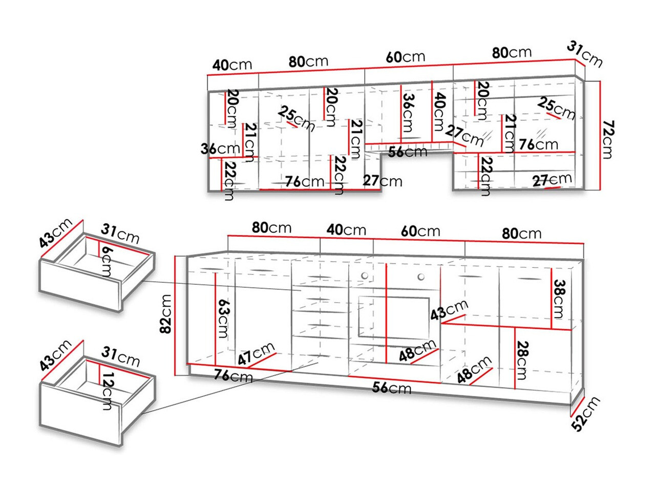 Kuhinjski blok Tucson 167