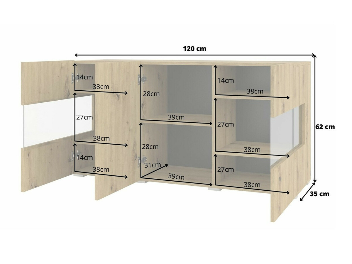 Omarica Revmiru 102 (Bela + Wotan hrast)