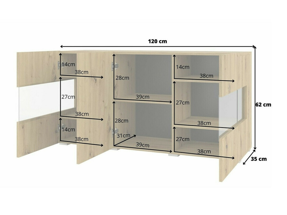 Omarica Revmiru 102 (Črna + Wotan hrast)