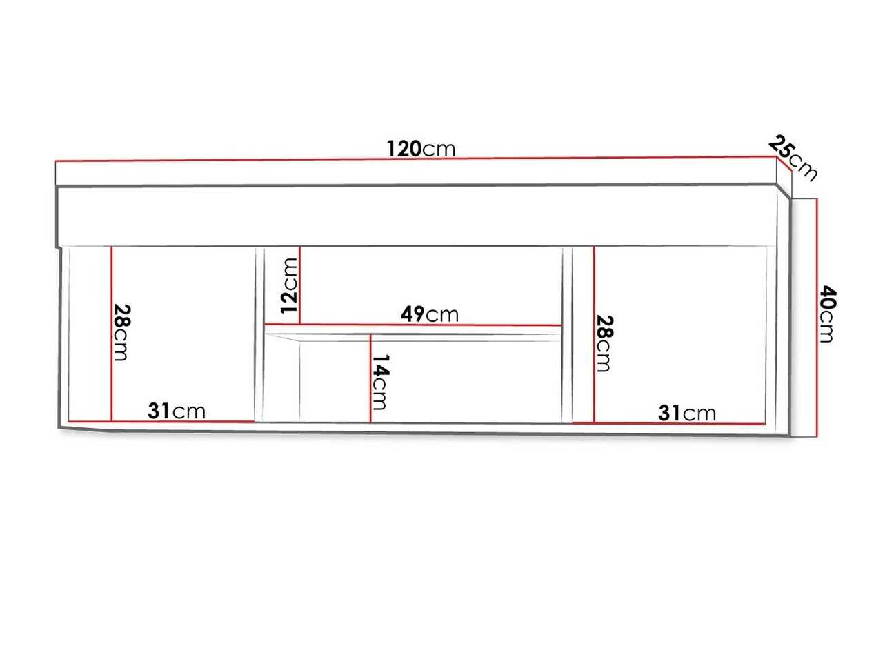 Stenska polica Melfeli 123 (Sonoma hrast)