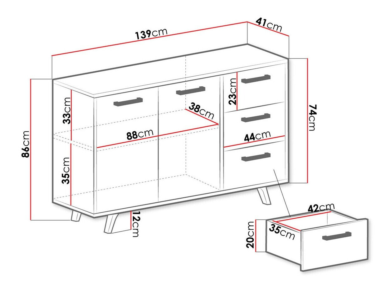 Komoda Rosa (Vijolična + Zlata)