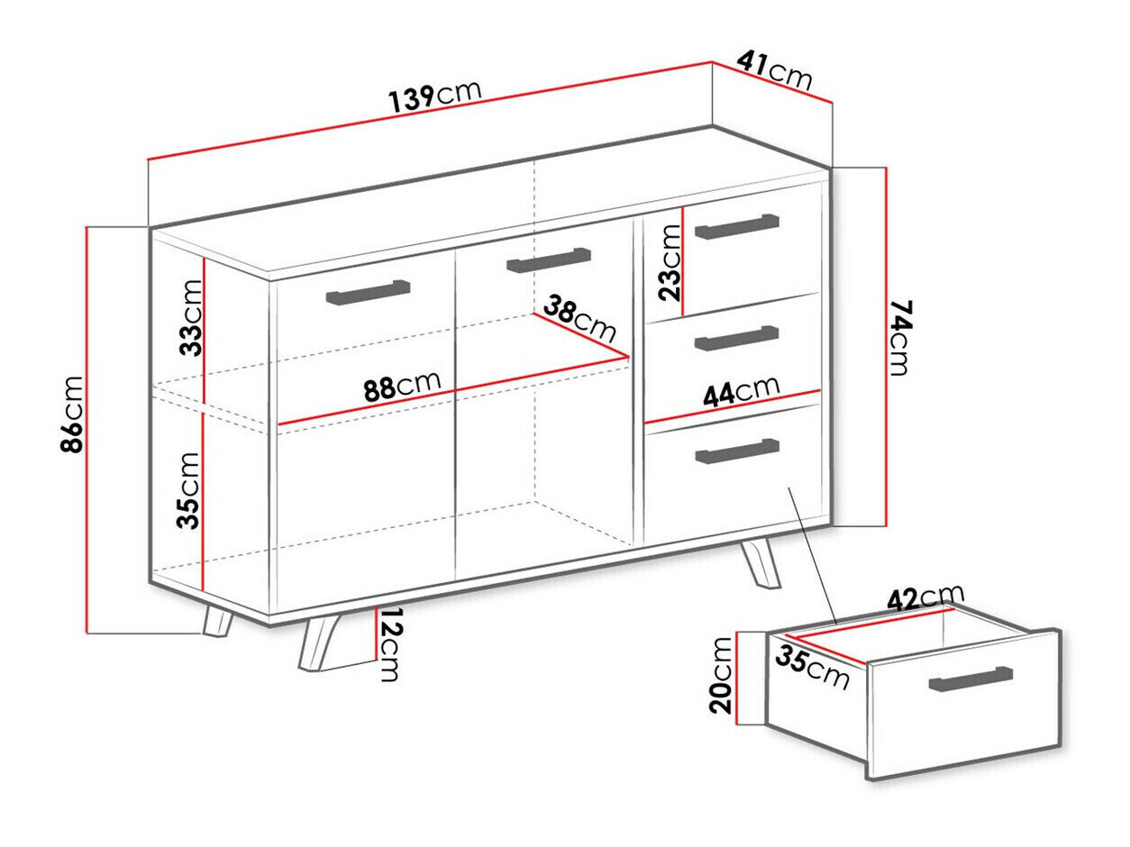 Komoda Rosa (Zelena + Zlata)