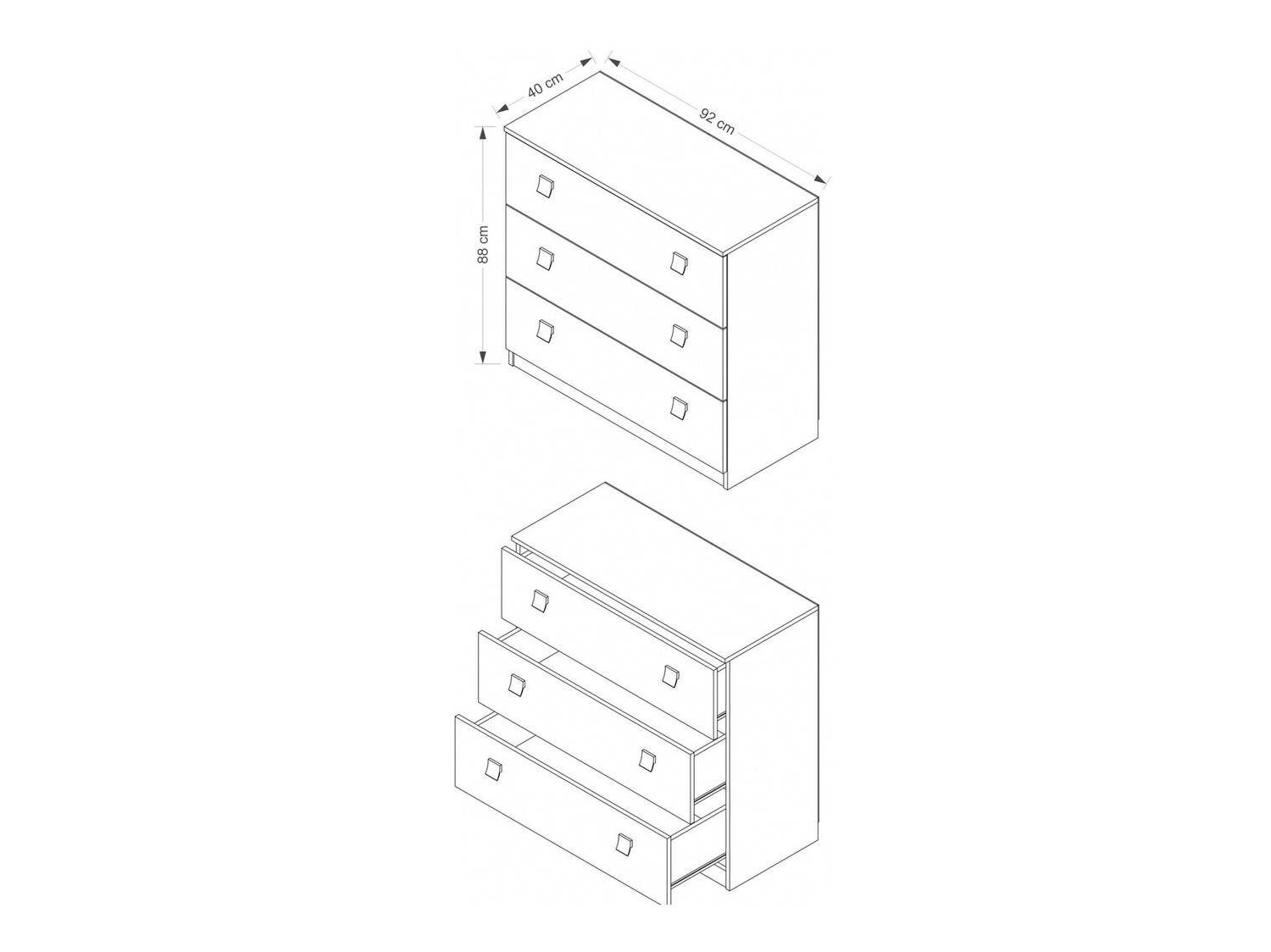 Komoda Murrieta 109 (Bela + Sijaj črna)