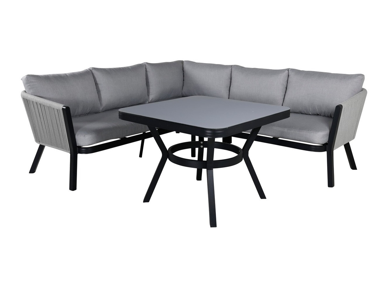 Komplet vrtnega pohištva Dallas 1069 (Črna + Svetlo siva)