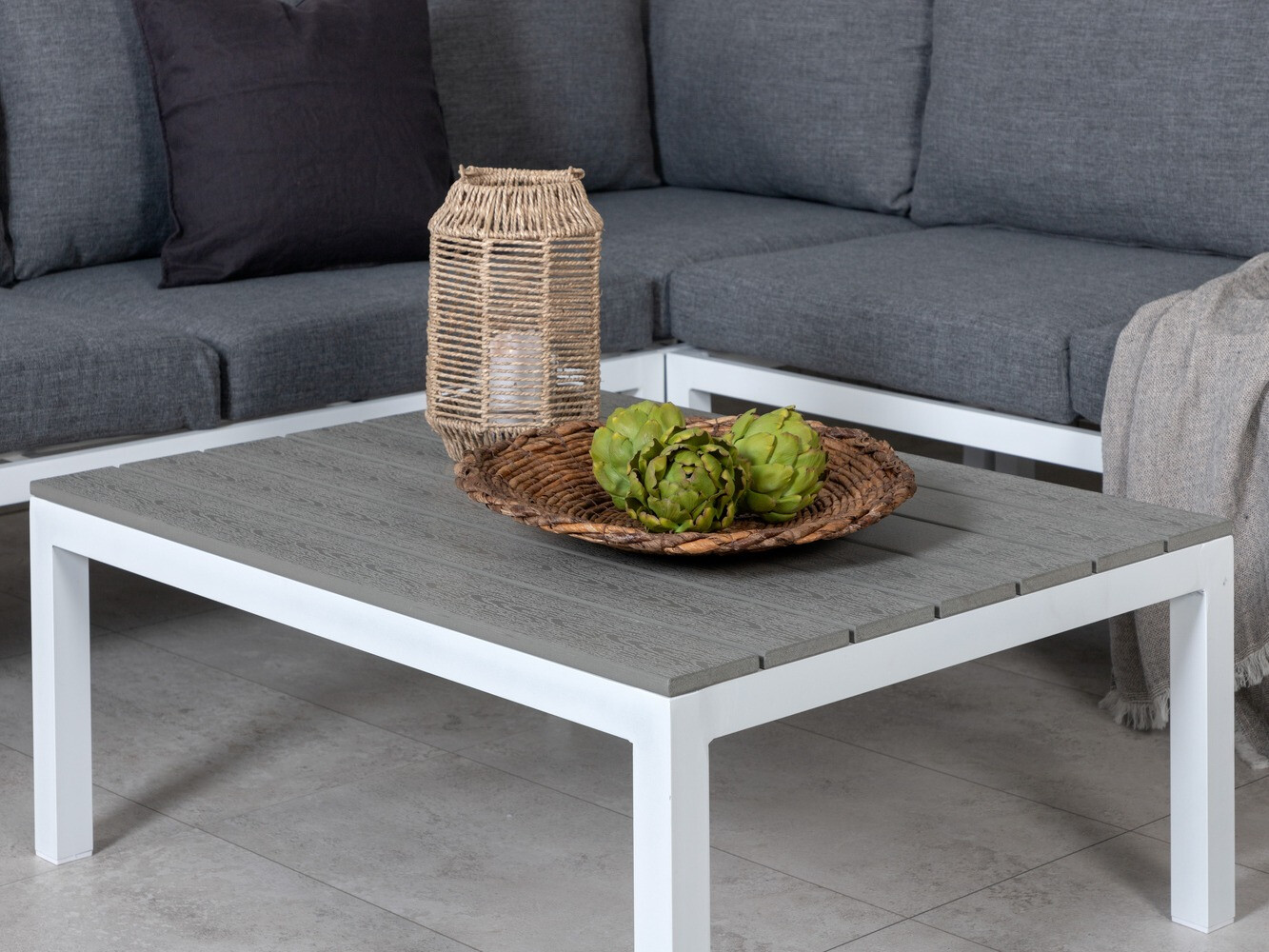 Komplet vrtnega pohištva Dallas 2158 (Bela + Siva)