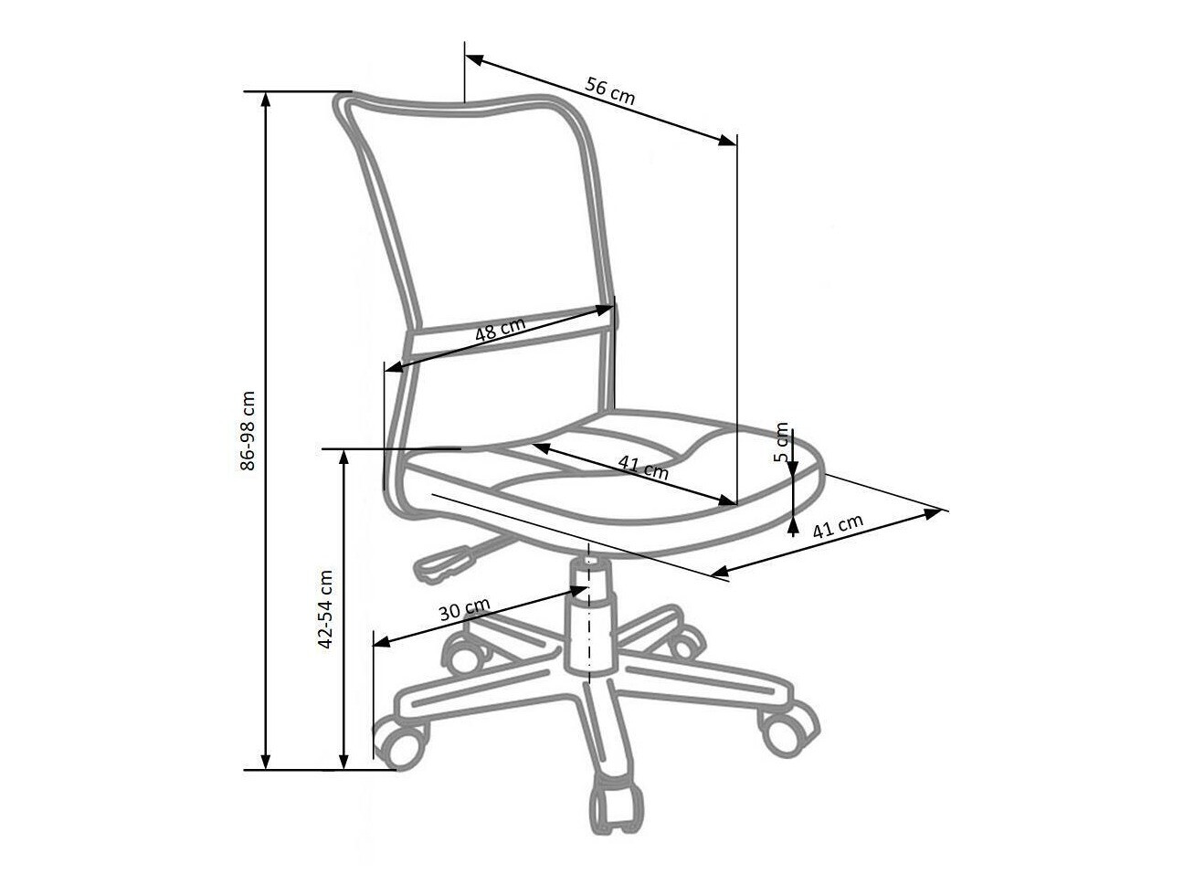 Otroški stol Houston 205 (Črna + Siva)