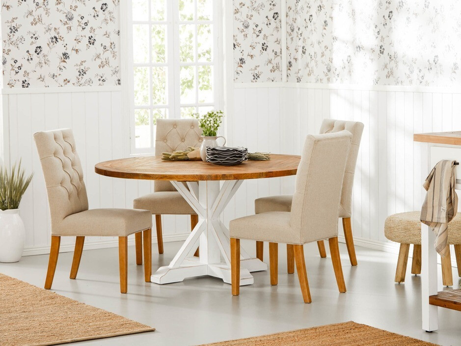 Jedilniški komplet Bloomington 202 (Beige + Brest)