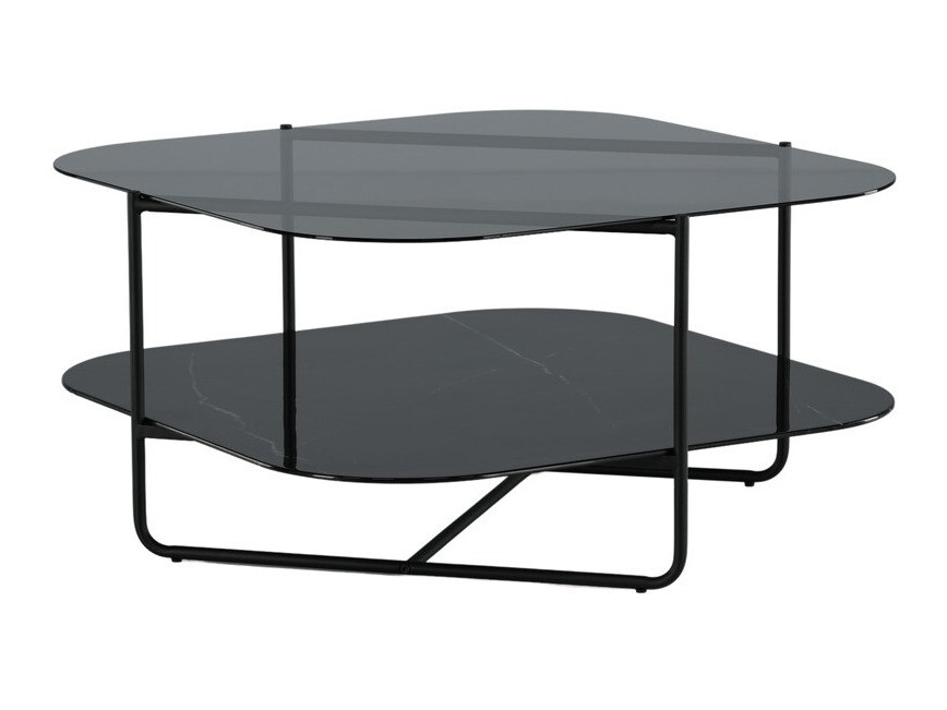 Klubska mizica Dallas 2956 (Črni marmor + Črna)