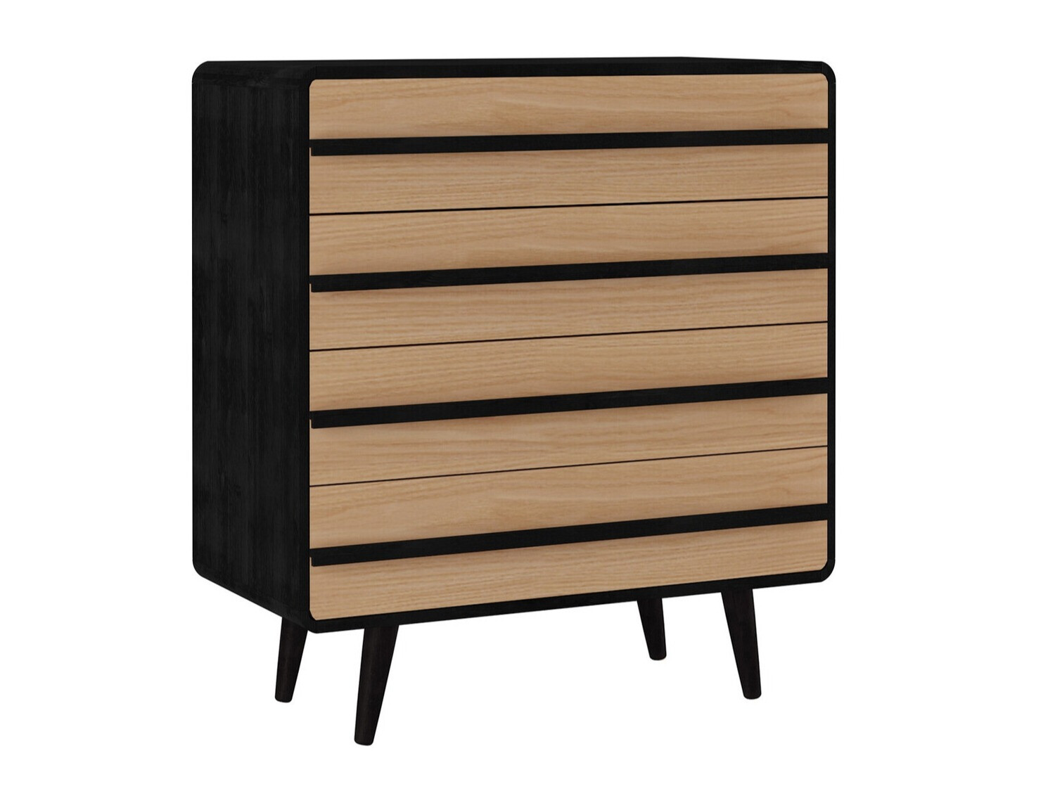Komoda Denton 566 (Črna + Hrast)