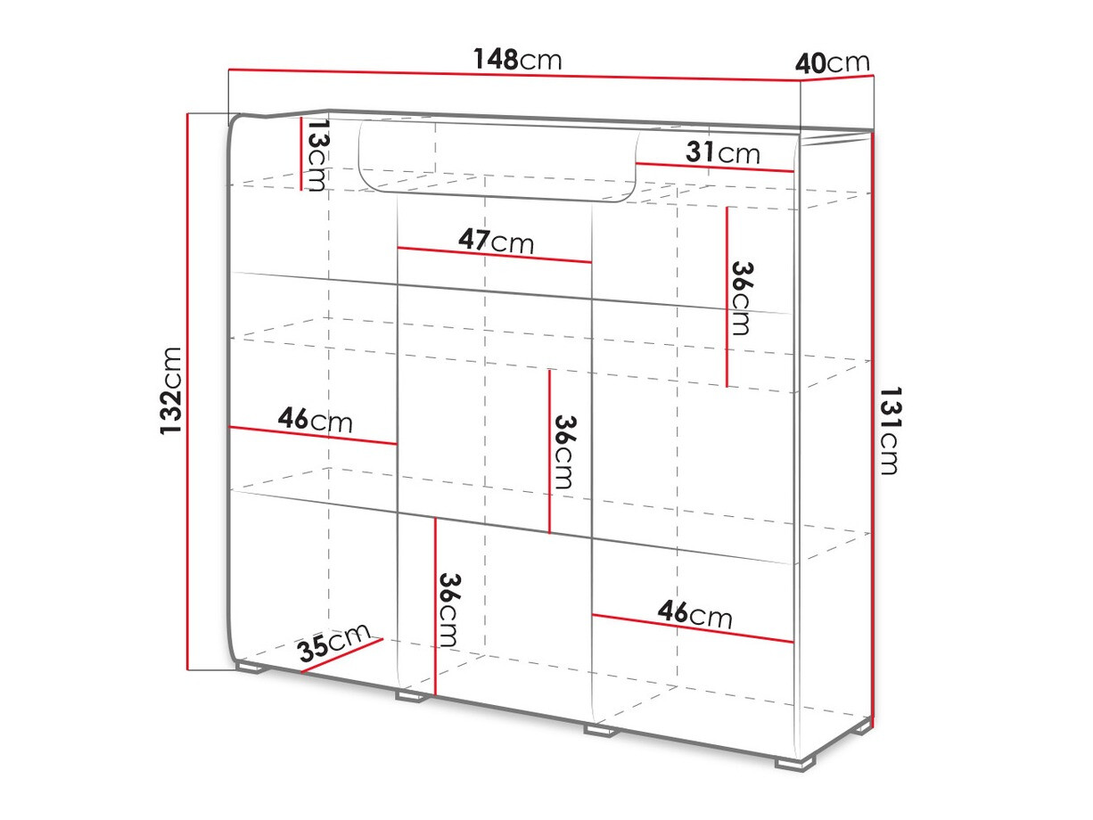 Komoda Torsone 112 (Bela + Sijaj bela)