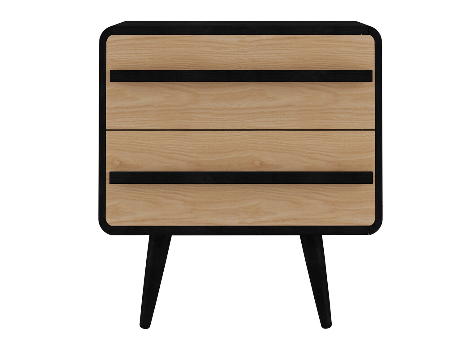 Nočna omarica Denton 567 (Črna + Hrast)