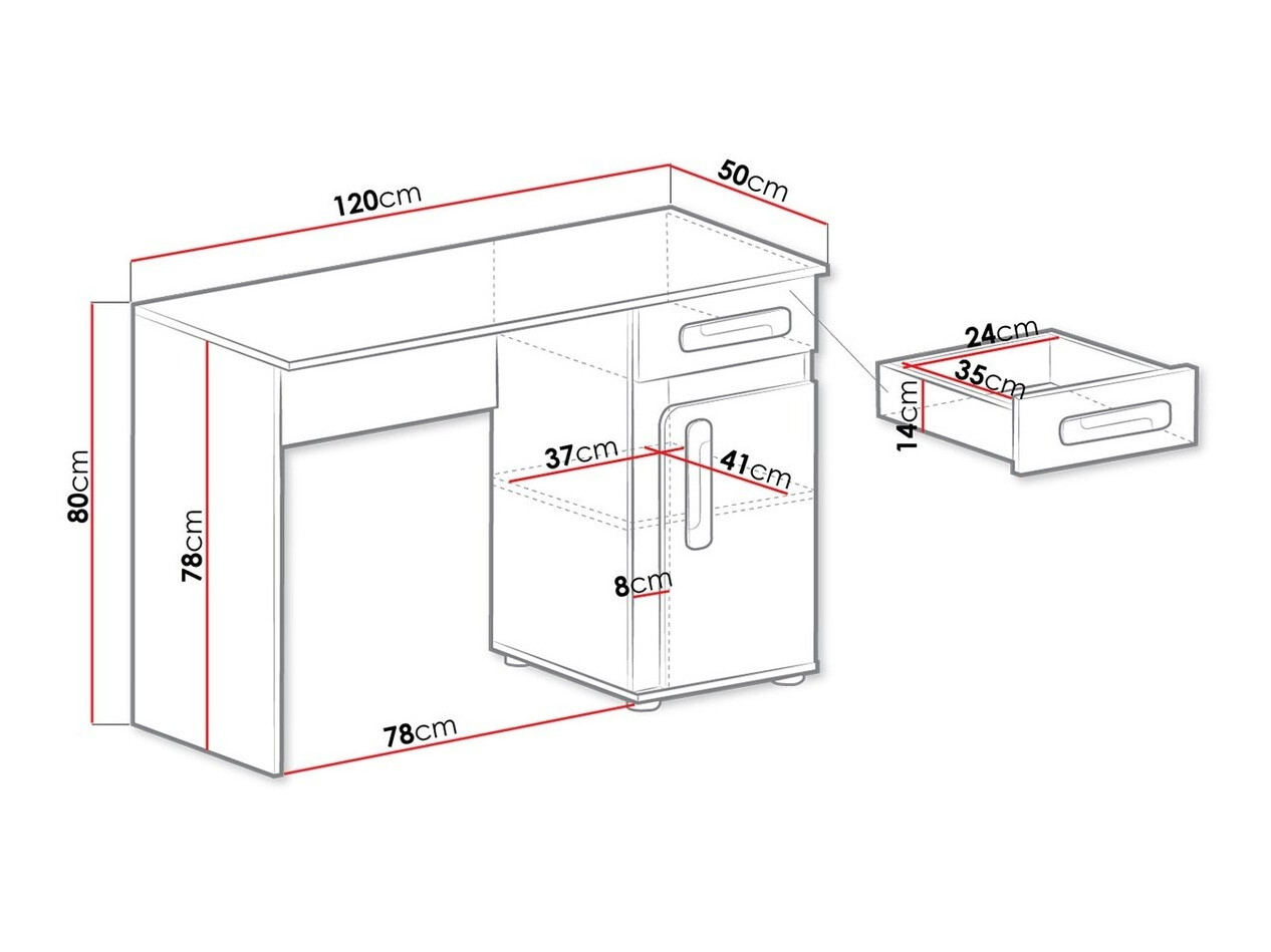 Pisalna miza Levtala 109 (Antracit + Bela + Turkizna)