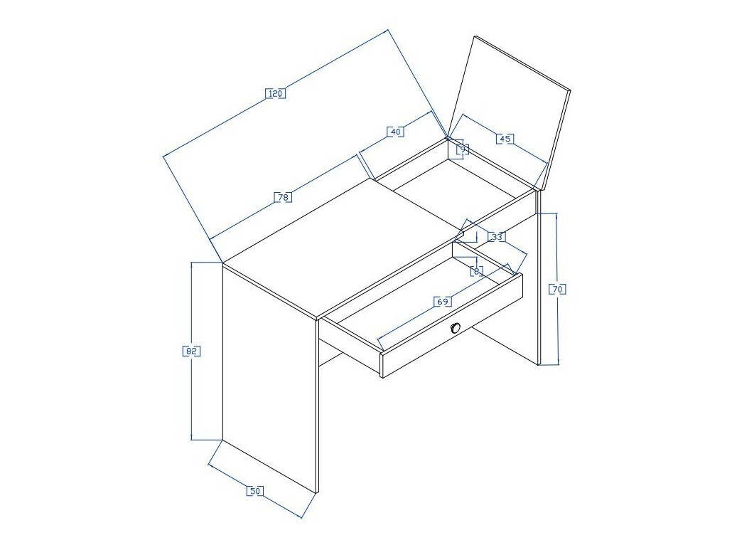 Pisalna miza Mirelbu 109 (Artisan hrast + Sijaj bela + Črna)