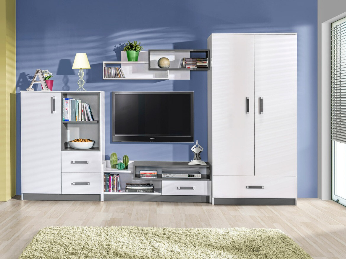 Komplet za dnevno sobo Lorlare 101 (Bela + Siva)