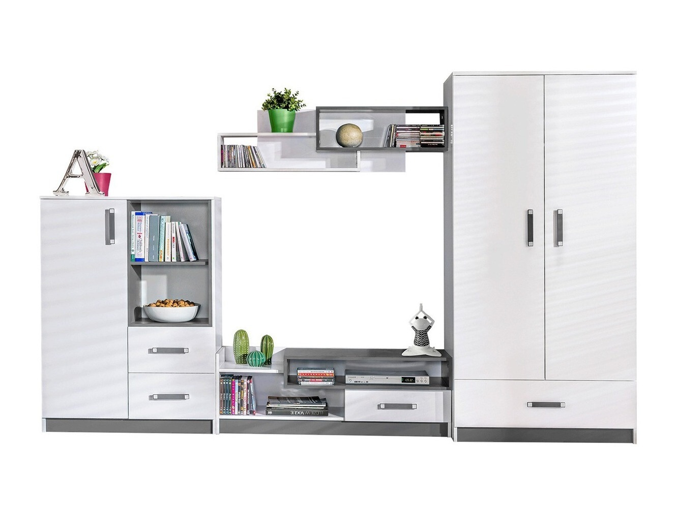 Komplet za dnevno sobo Lorlare 101 (Bela + Siva)