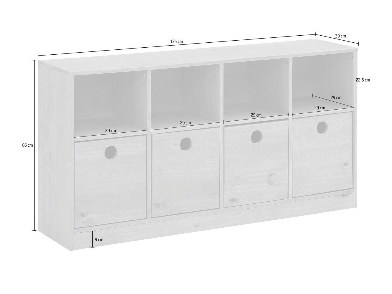 Komoda Ruvfiva 118 (Siva)