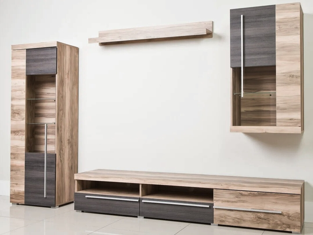 Komplet za dnevno sobo Sorciro 105 (Oreh + Temen hrast)