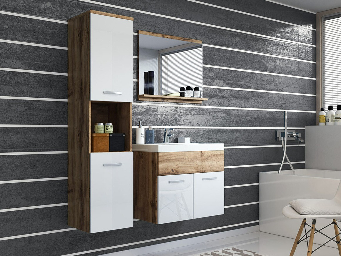 Kopalniški komplet Sarasota 122 (Wotan hrast + Sijaj bela)