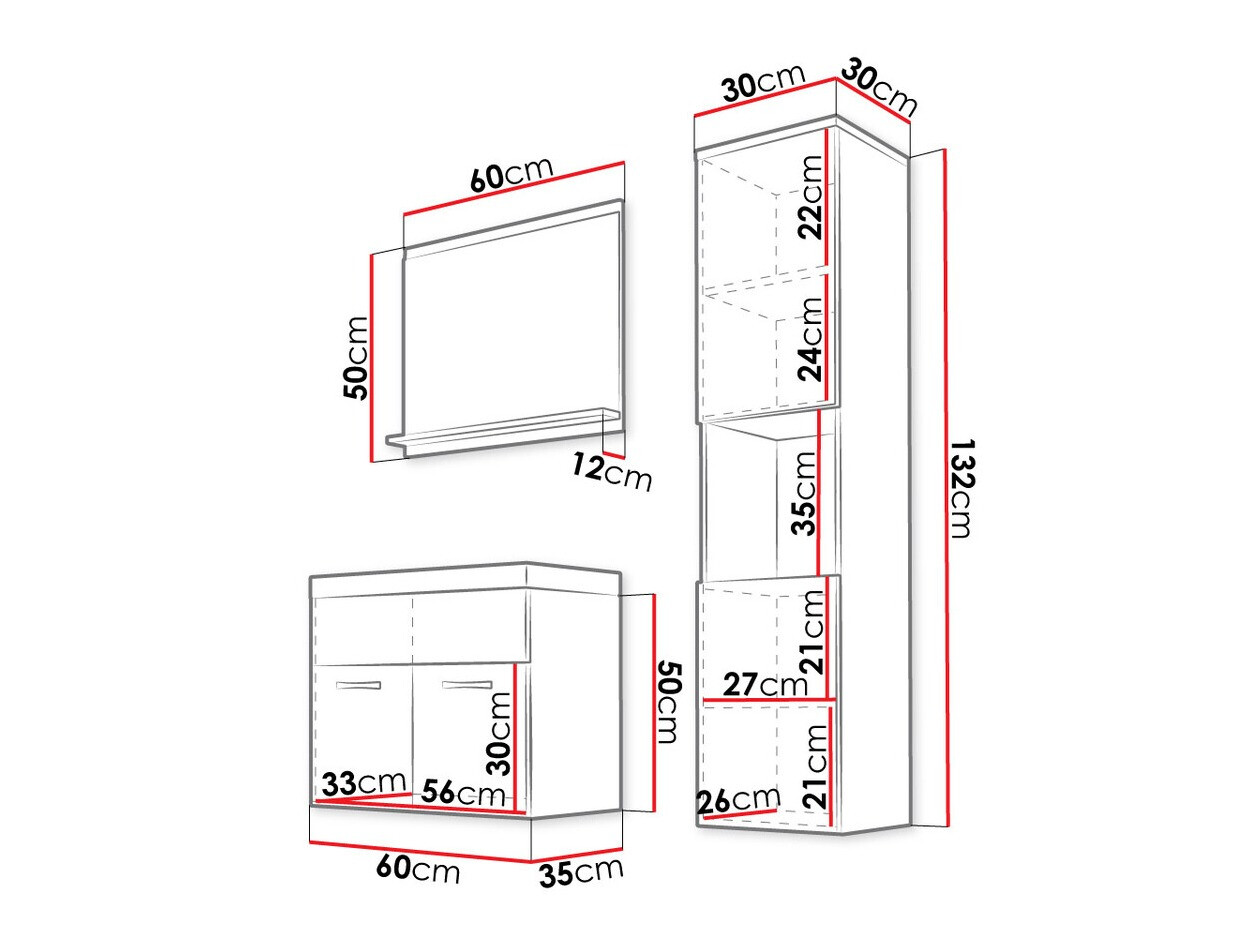Kopalniški komplet Sarasota 122 (Wotan hrast + Sijaj bela)