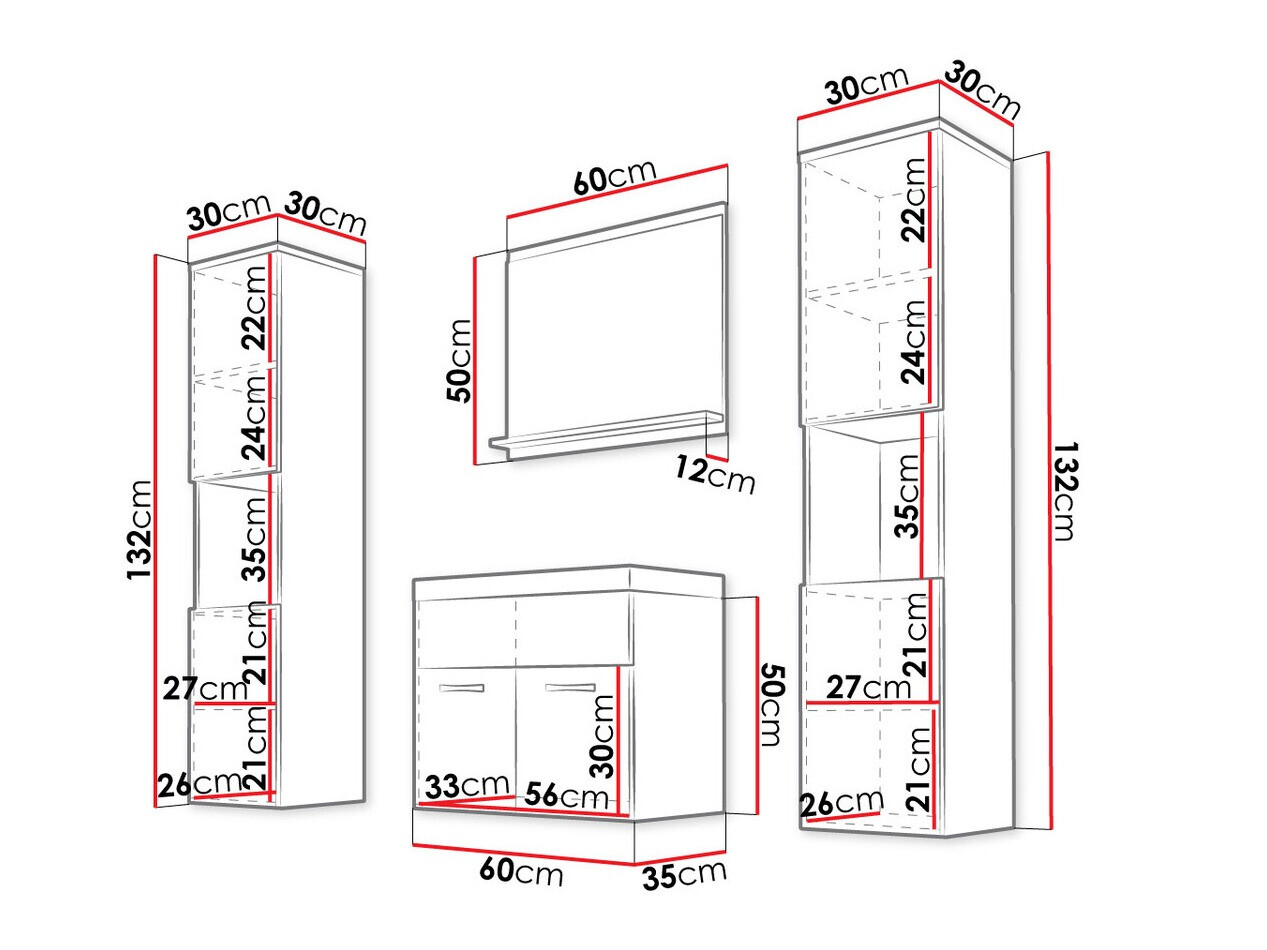 Kopalniški komplet Sarasota 123 (Bela + Sijaj bela)