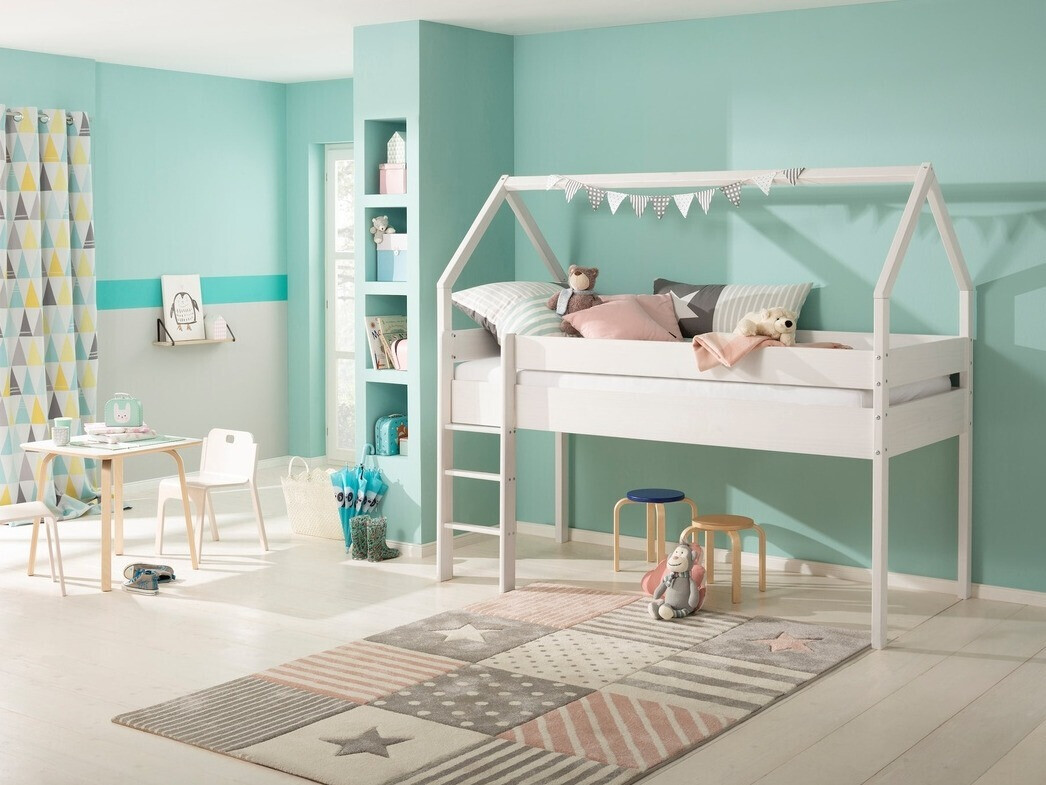 Visoka postelja Ruvfiva 106 (Bela)