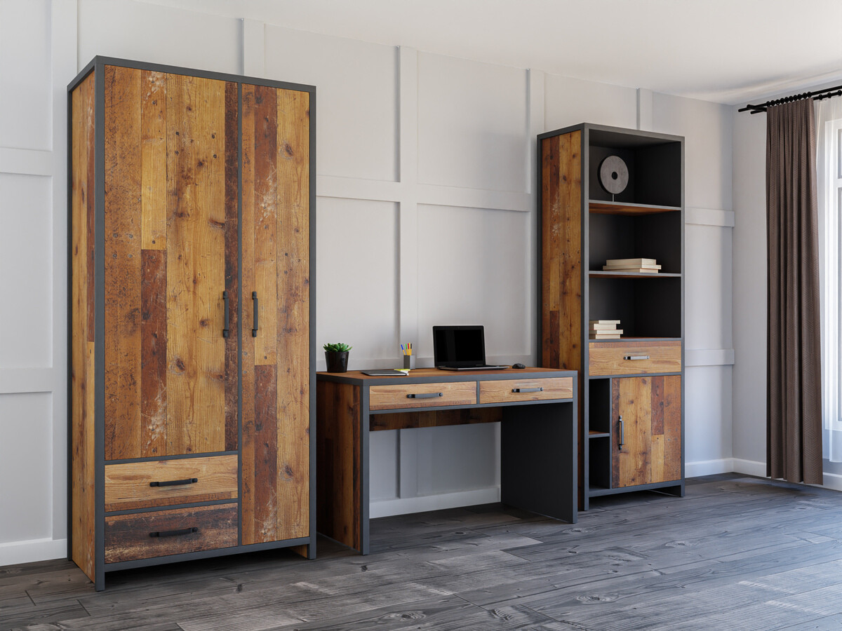 Komplet za domačo pisarno Belsera 114 (Rjava + Matera siva)