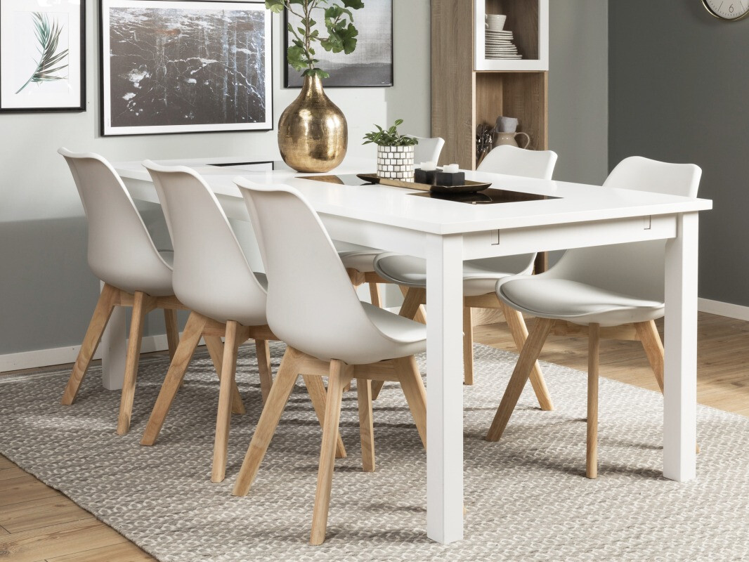 Jedilniški komplet Scandinavian Choice 637 (Bela + Rjava)