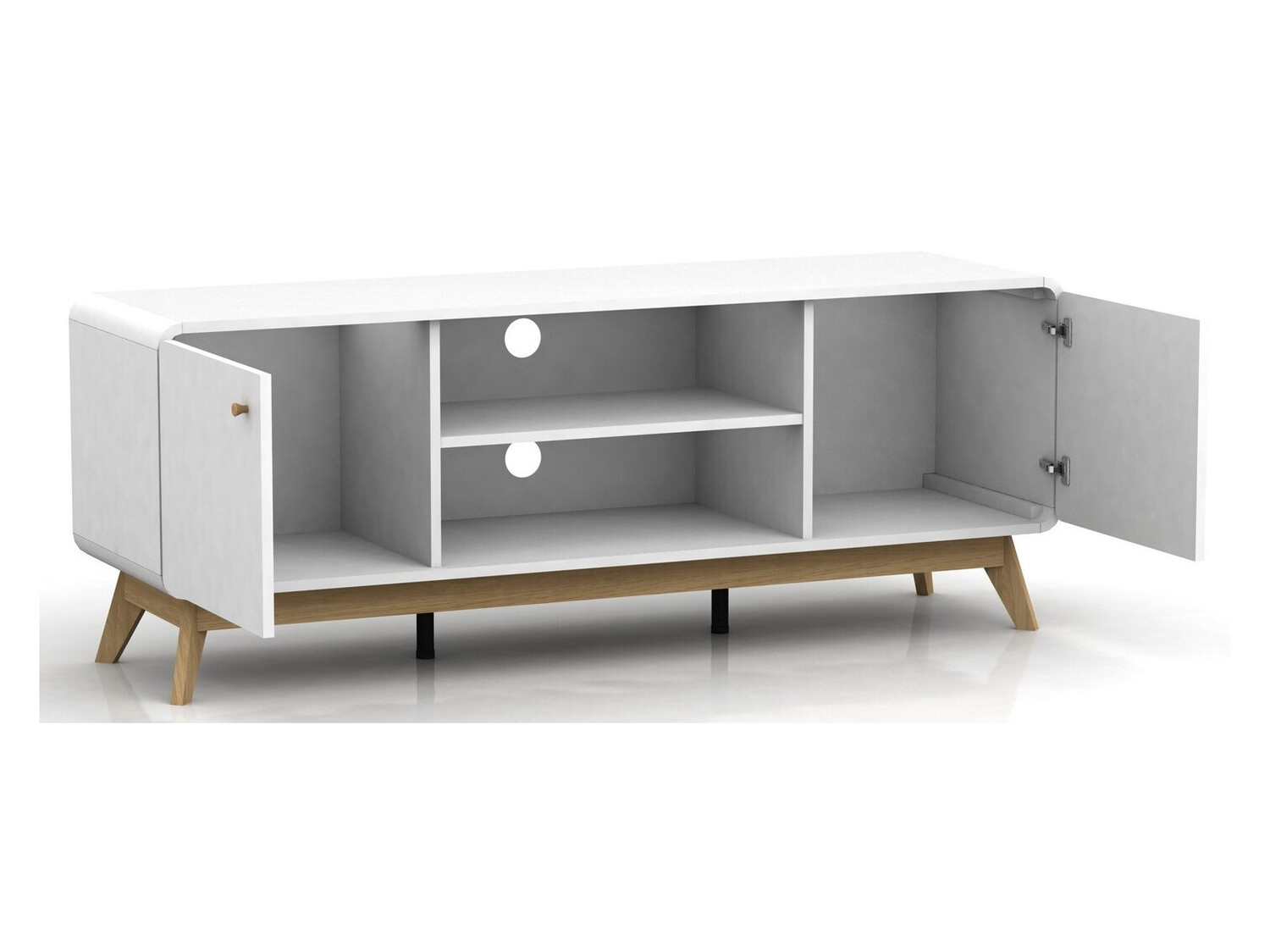 TV-omarica Elbtena 107 (Bela + Hrast)