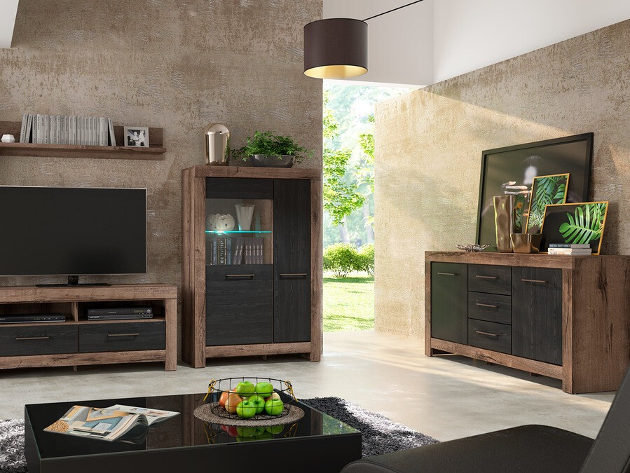 Komoda Dunfelu 100 (Monastery hrast + Črni hrast)