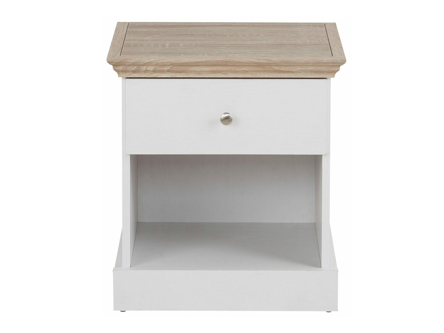 Nočna omarica Lirveri 111 (Bela + Lahki hrast)