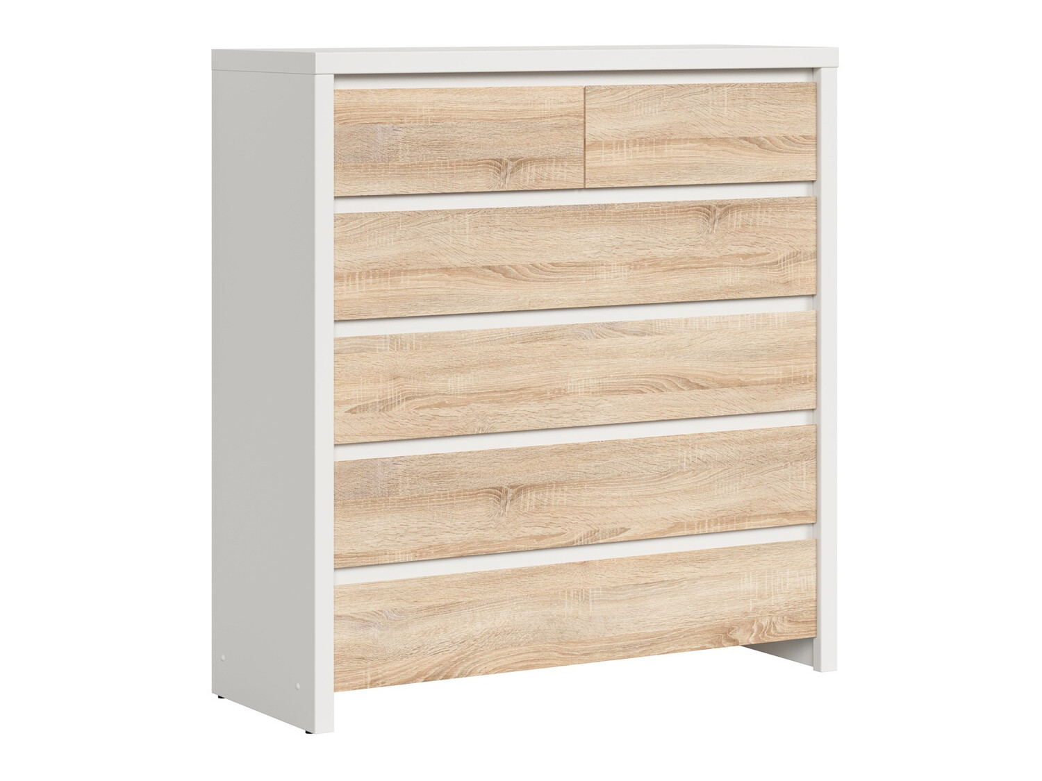 Komoda Nolroma 126 (Bela + Sonoma hrast)