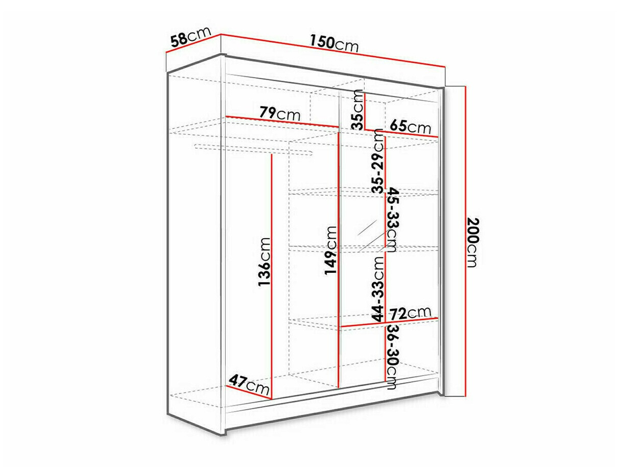 Garderobna omara Closico 140 (Črna + Artisan hrast)